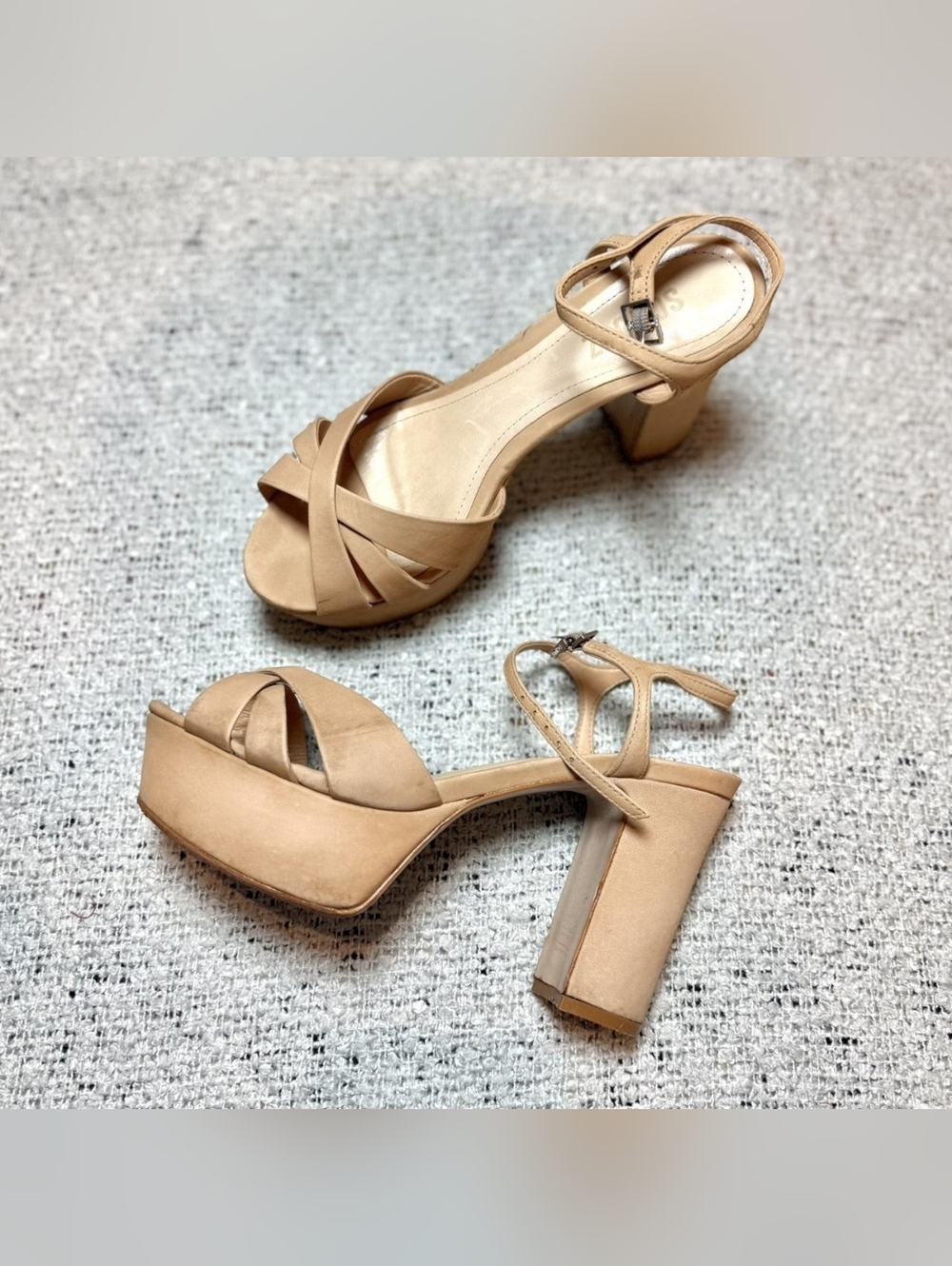 Schutz Leather Platform Block Heels